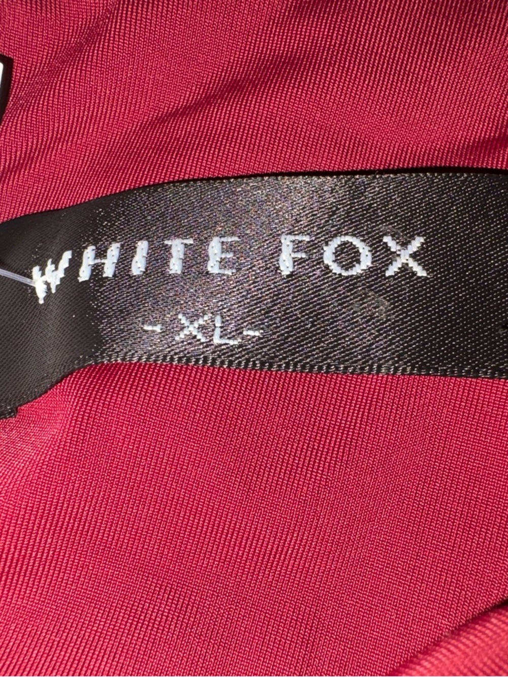 White Fox Boutique One-Shoulder Ruched Crop Top - Burgundy -XL - Picture 6 of 6